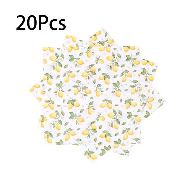 TEMU 20/40/60 ks Papírové ubrousky s potiskem citronu vhodné pro svatby, narozeniny, pikniky - 2vrstvé jednorázové kapesníčky s vzorem citrusového