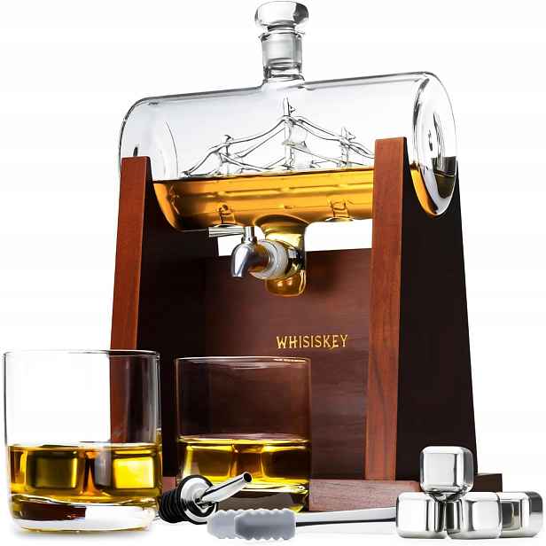 Dárková sada sklenice na whisky 2 sklenice 4 kameny karafa
