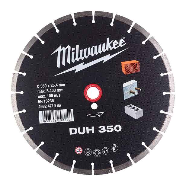 Milwaukee diamantový kotouč Duh 350 mm klinker