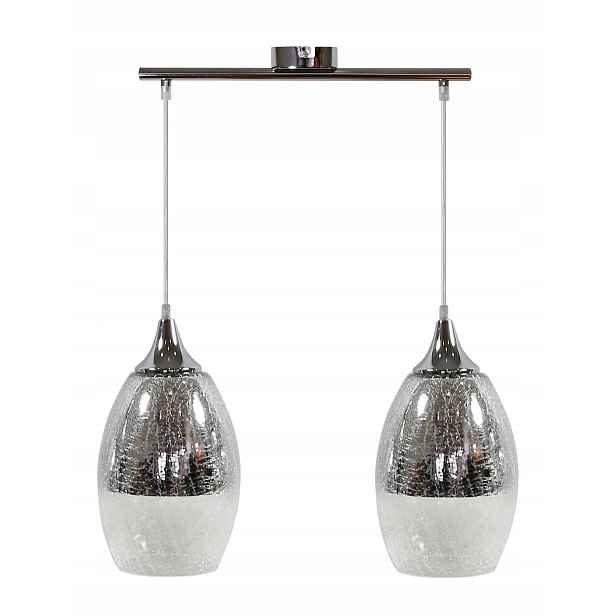 Stříbrná skleněná lampa 2XE27 Celia Candellux