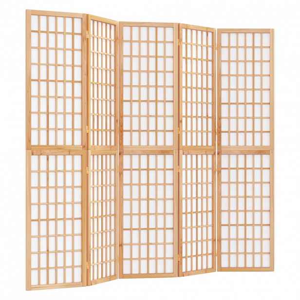 vidaXL Skládací 5dílný paraván v japonském stylu 200 x 170 cm