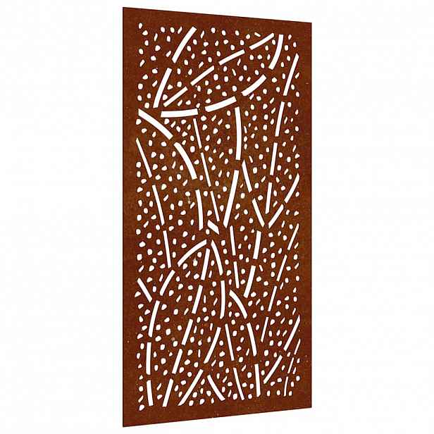 vidaXL Zahradní nástěnná dekorace 105 x 55 cm cortenová ocel List