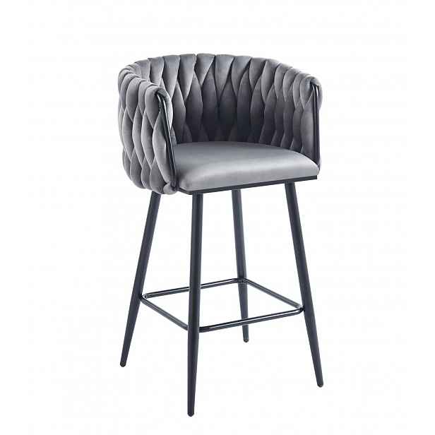 Designová barová židle ZULIMARA - šedá / černá
