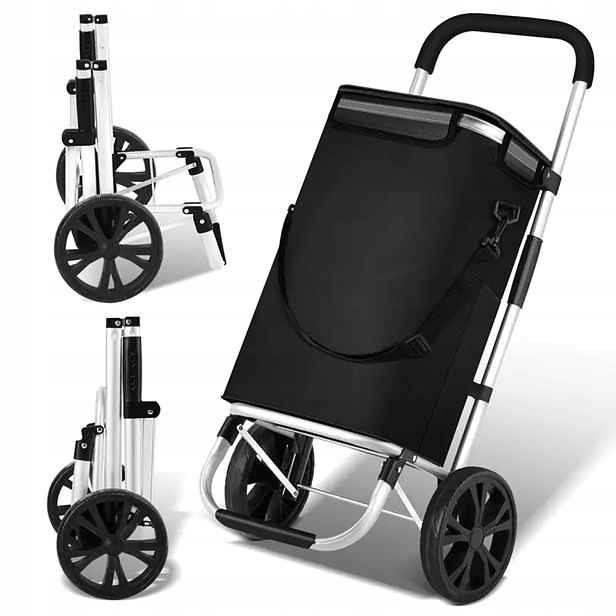 Ergonomický Nákupní Košík 37L Skládací S Extra Kapsa