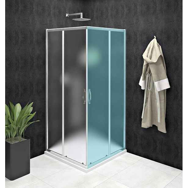 Gelco Sigma - Sprchové dveře Simply dvoudílné 78-80 cm, Coated Glass, lesklý hliník/sklo Brick GS2480