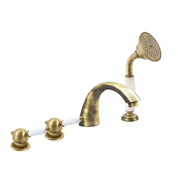 LABE - Vanová baterie 4-otvorová, Stará mosaz (Bronz) L569.0PSM, RAV Slezák