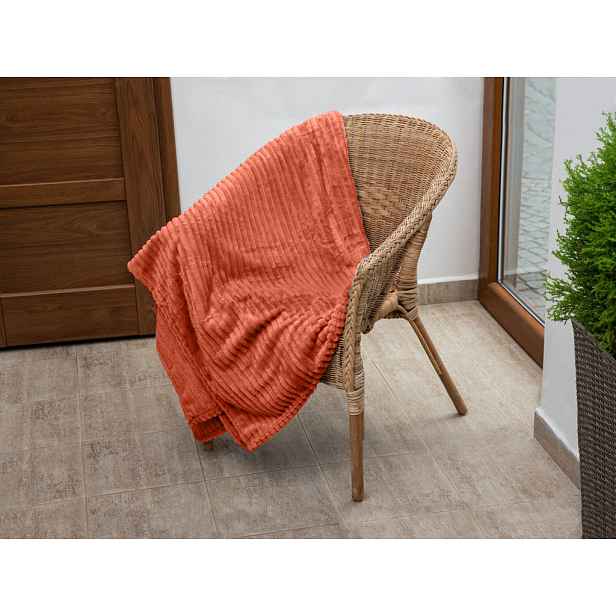 Oranžová deka HYGGE z mikrovlákna 160 x 200 cm