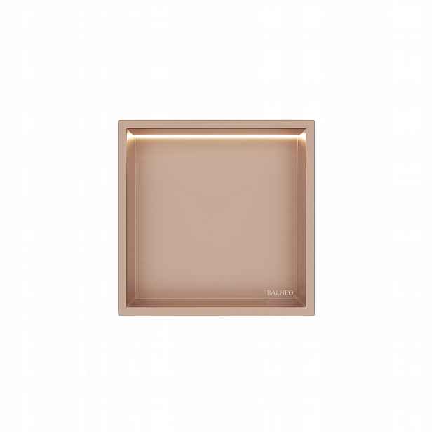Wall-box One Vnitřní Polička Copper s Led 30x30x10 cm Hluboká Balneo