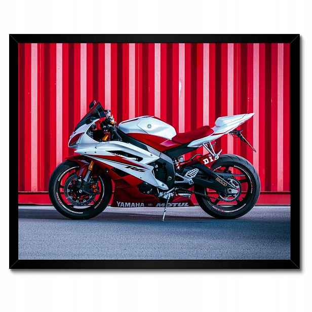 Plakáty v rámu 50x40 Bílo-červená Yamaha