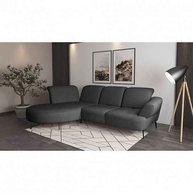Sit & More ROHOVÁ SEDAČKA, textil, tmavě šedá