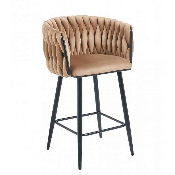 Designová barová židle ZULIMARA - cappuccino / černá