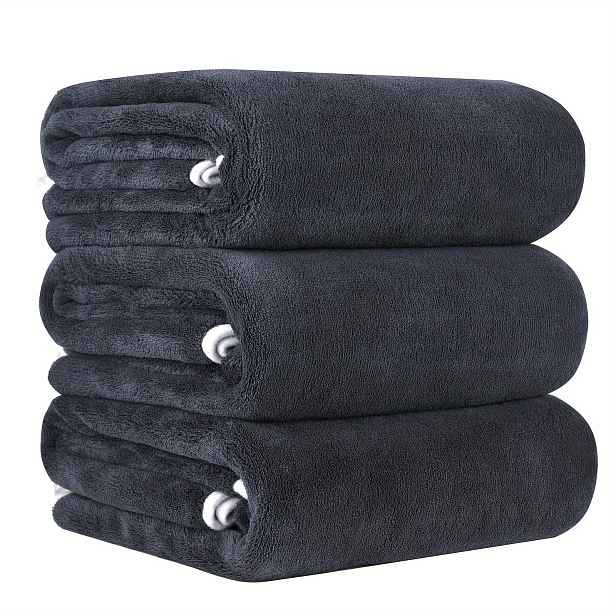 TEMU DIAOJIA 3ks Rychleschnoucí Mikrovláknový Ručník do Koupelny pro Spa, Jógu, Fitness, Venkovní Aktivity, Cestování, Super Savý, Víceúčelový,