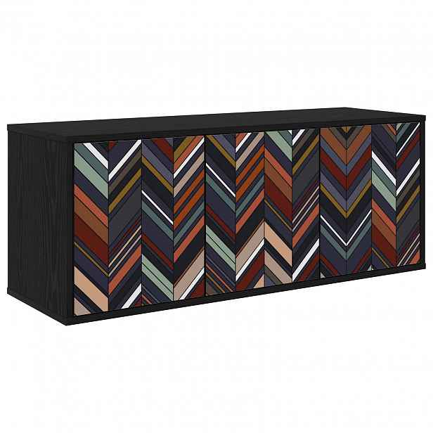 vidaXL Nástěnná TV skříň OMMEN 102 x 33 x 40 cm Černý dub