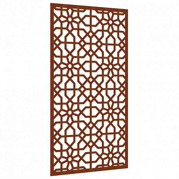 vidaXL Zahradní nástěnná dekorace 105 x 55 cm corten Maurský design