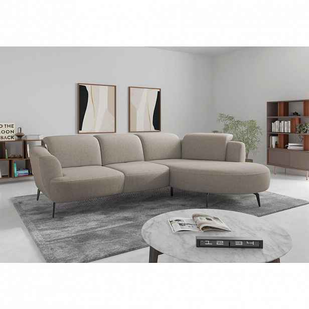 Sit & More ROHOVÁ SEDAČKA, textil, šedohnědá