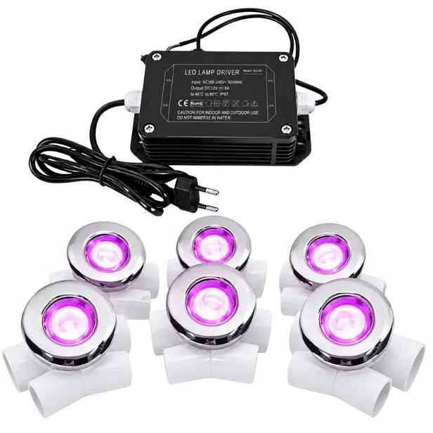 Hydromasážní Trysky Led sada 6 kusů pro zahradní vířivku osvětlení