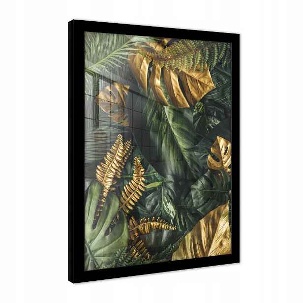 Obraz Na Zeď V Rámu Plakát Do Ložnice Obývacího Pokoje Listy Monstera 70x50