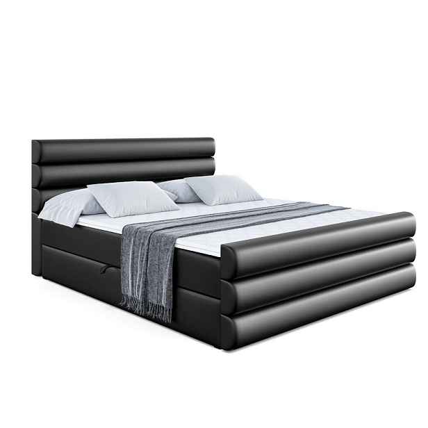 ALTDECOR KONTINENTÁLNÍ POSTEL s matrací H3 - CELESTIA-Z - 180x200 cm Černá