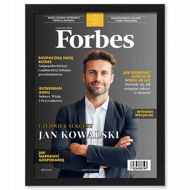 Forbes Vaše fotografie Obálka časopisu v rámečku vtipný dárek 30x20 cm