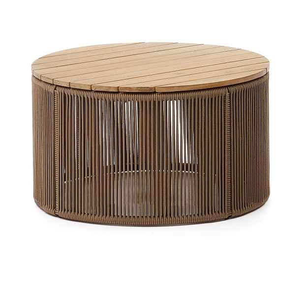 Kulatý zahradní odkládací stolek s deskou z akácie ø 70 cm Dandara – Kave Home