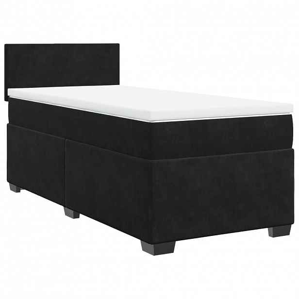 vidaXL Box spring postel s matrací černá 100x200 cm samet