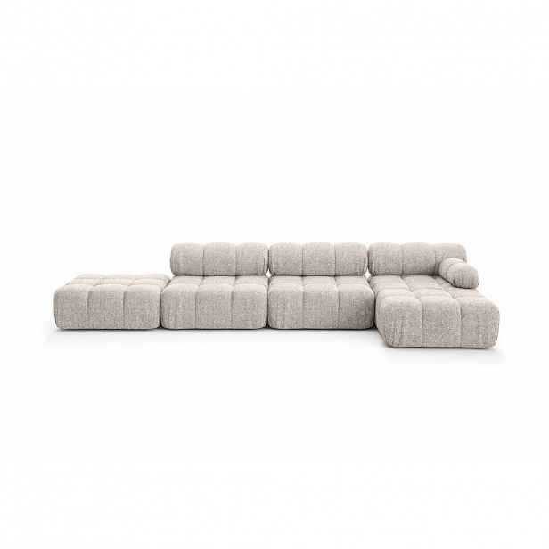 Kaiser Möbel ROHOVÁ SEDAČKA ve tvaru L XL, tkanina Bouclé Abriamo, Béžová, Pravá strana, Selia L XL