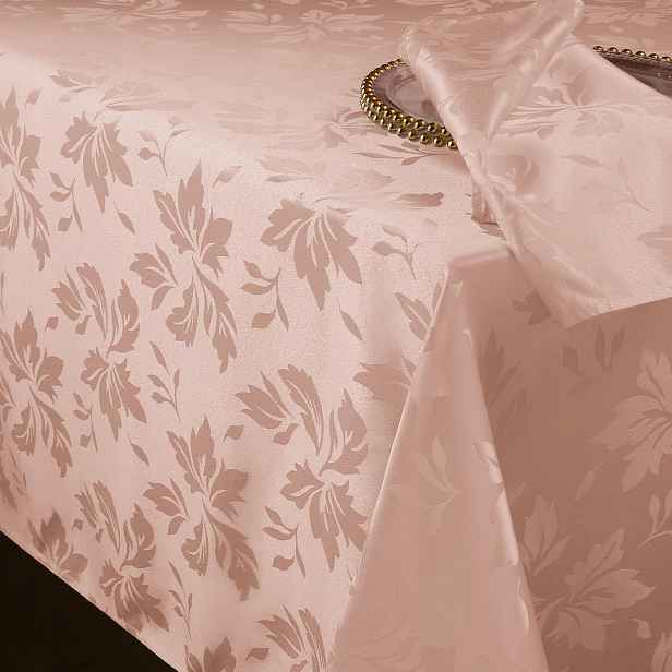 Obdélníkový Ubrus Růžový 180 X 140 CM, Květinový Vzor, Elegantní, Ženský