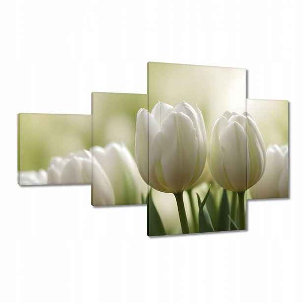 Obrazy 130x80 Bílé tulipány