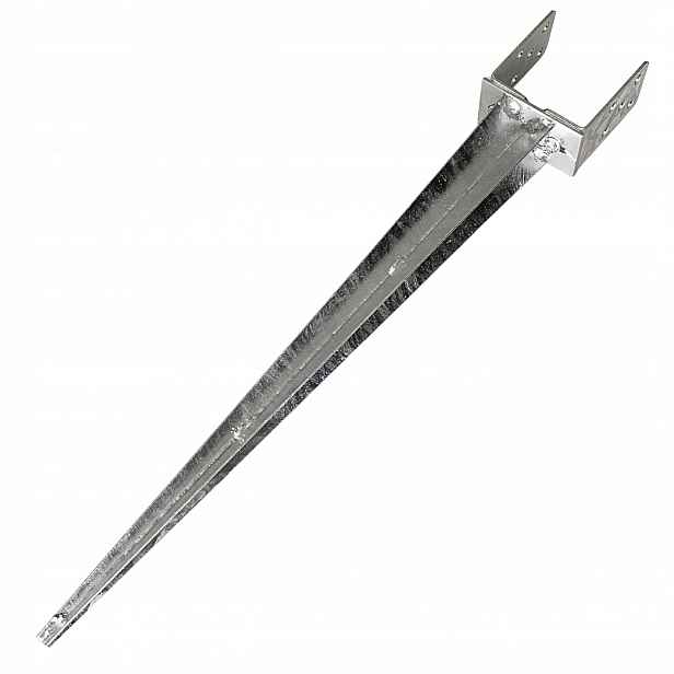 Základna sloupku je nastavitelná 0-120 mm, kotvící kolík je zapichovací do země, držák