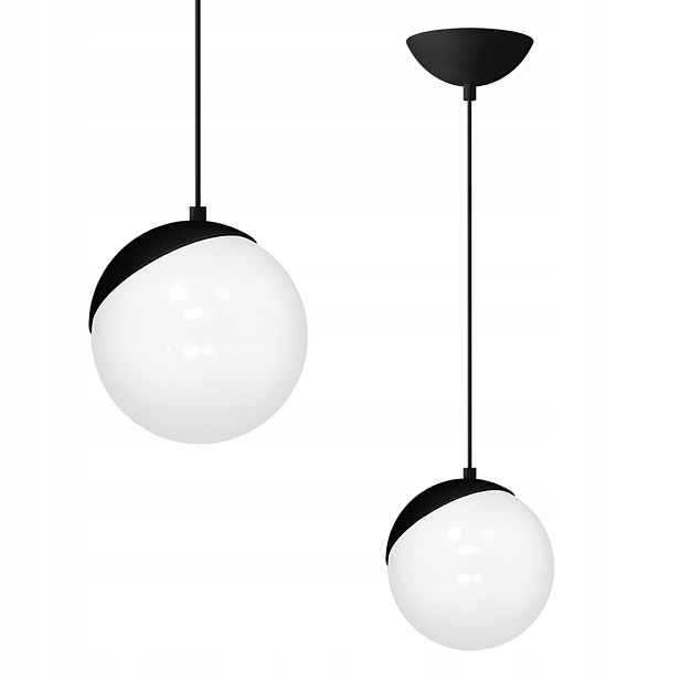 Závěsná lampa Milagro Sfera Black Skleněná koule Černá Nastavitelná 14 cm MLP57