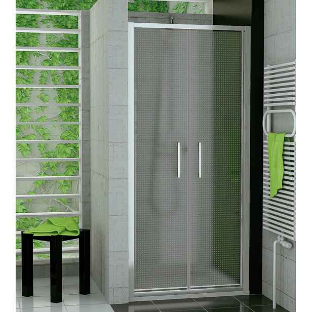 SanSwiss TOPP2 0900 01 30 Dvoukřídlé dveře 90 cm, matný elox/mastercarré