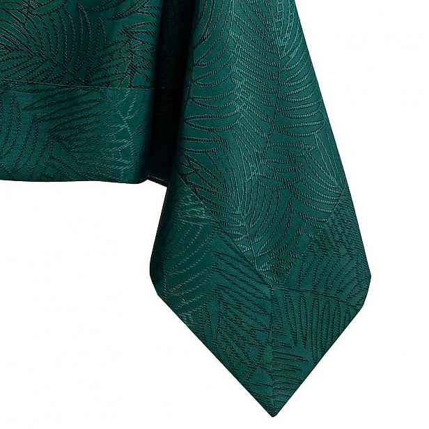 Tmavě zelený ubrus AmeliaHome Gaia Bottle Green, 140 x 300 cm