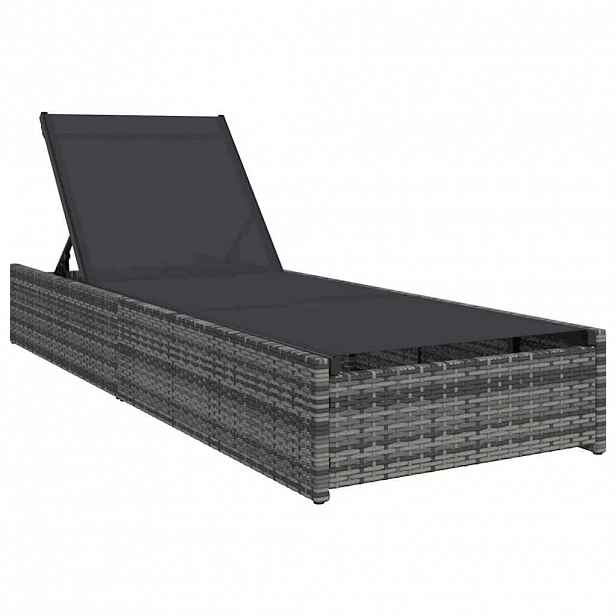 vidaXL Slunečník Šedá 200,5 x 70 x 75 cm polyratan
