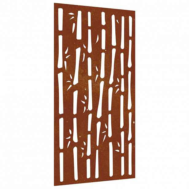 vidaXL Zahradní nástěnná dekorace 105 x 55 cm cortenová ocel Bambus