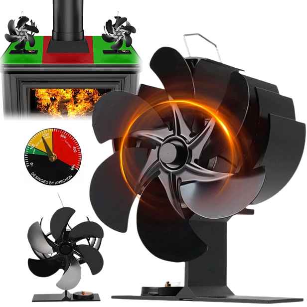 Tepelně napájený krbový ventilátor Termoelektrický větráček bez proudu