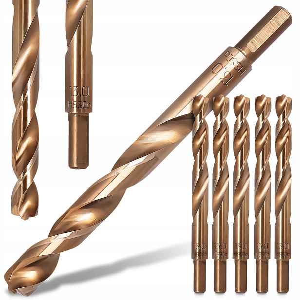 5x Vrtáky do kovu 13 mm Milwaukee Kobaltové Hss-g Nerezové oceli Wier R6