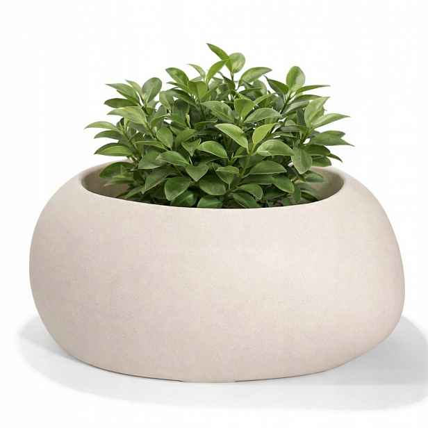 Květináč Avina 40X20 CM Krémový Pískový Japandi Do Obývacího Pokoje Na Terasu