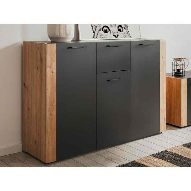 Skříňka se zásuvkou Santio 125 cm, dub artisan/antracit