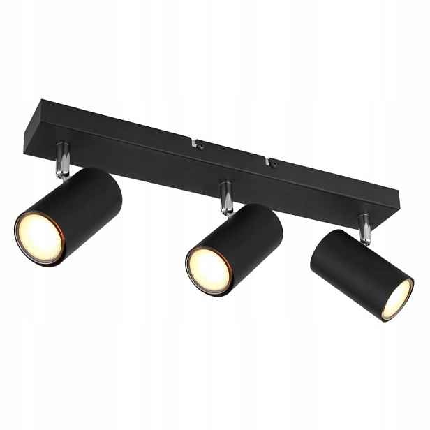 Stropní Svítidlo Stropní reflektorový Spot 3xGU10 Černý 41 cm Pohyblivý Globo Lighting