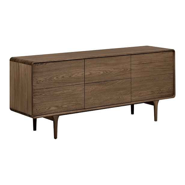 Tmavě hnědá komoda v dekoru dubu 180x75x45 cm Darwin – House Nordic