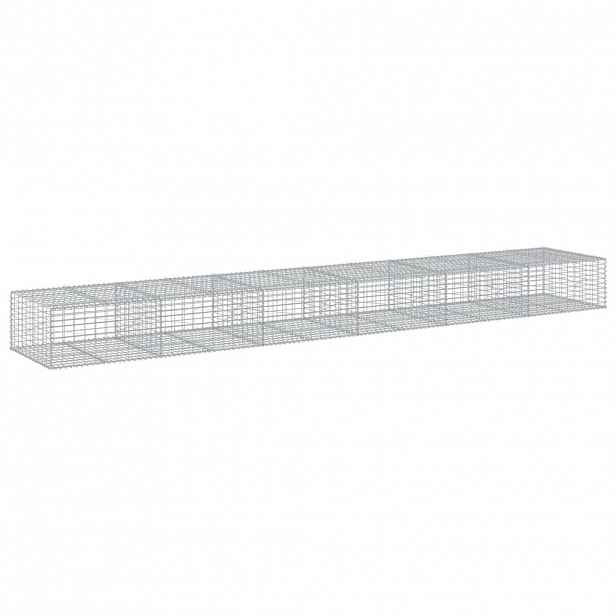 vidaXL Gabionový koš s víkem 600 x 100 x 50 cm pozinkované železo