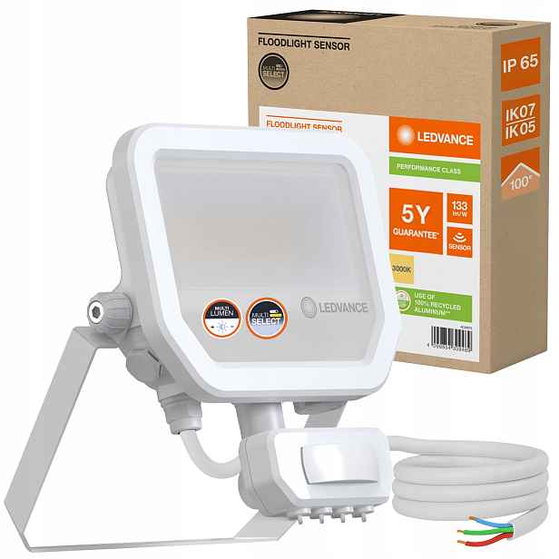 Led reflektor 17W 2200lm 3000K IP65 Snímač pohybu soumraku