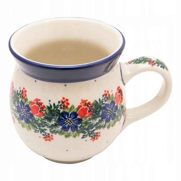 Český Hrnek Baryłka 470 ml Umělecká keramika Bolesławiec 1535 Wianek
