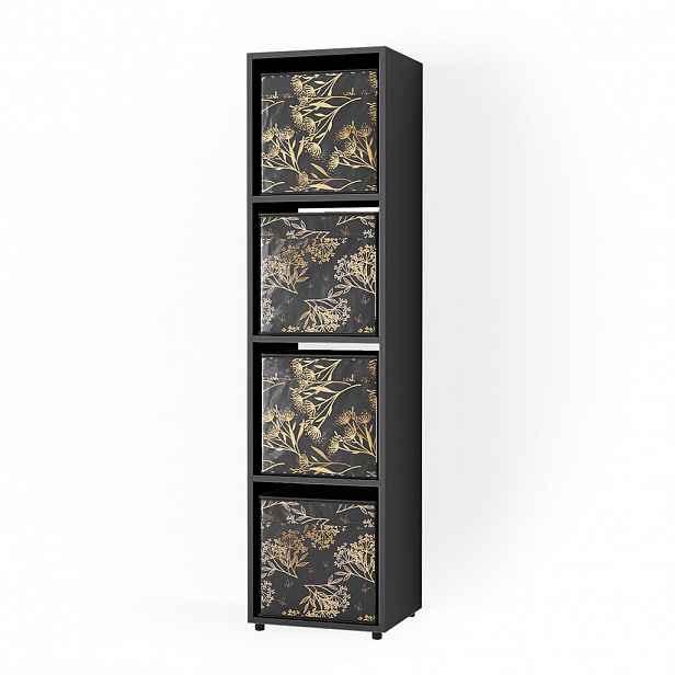 Vicco DĚLICÍ STĚNA Ludus Černá 142.5 x 36.2 cm se 2 skládacími boxy opt.1