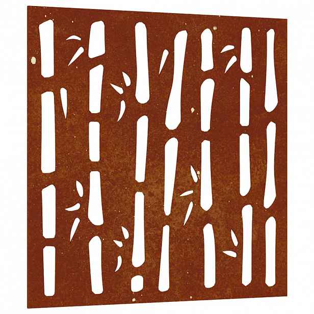 vidaXL Zahradní nástěnná dekorace 55 x 55 cm cortenová ocel Bambus