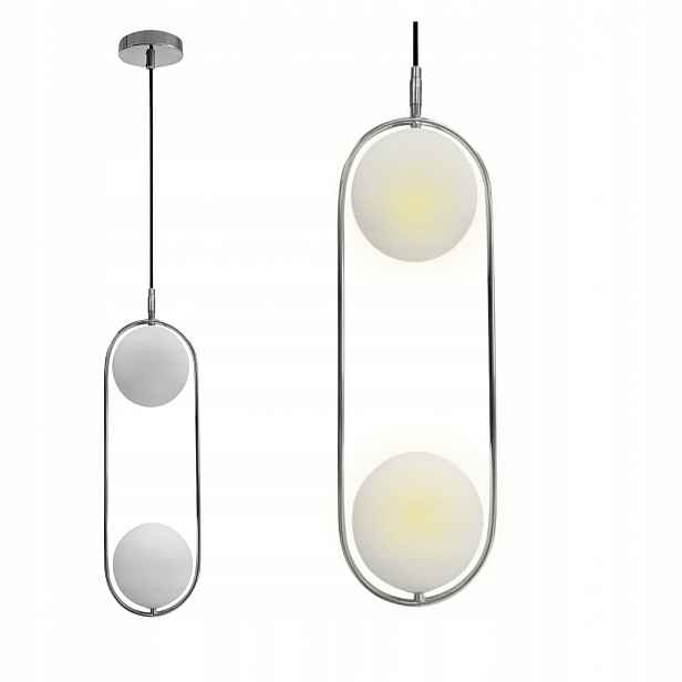 Závěsná lampa 2 koule v chromovaném rámu Zwis Lustr Cordel Candellux