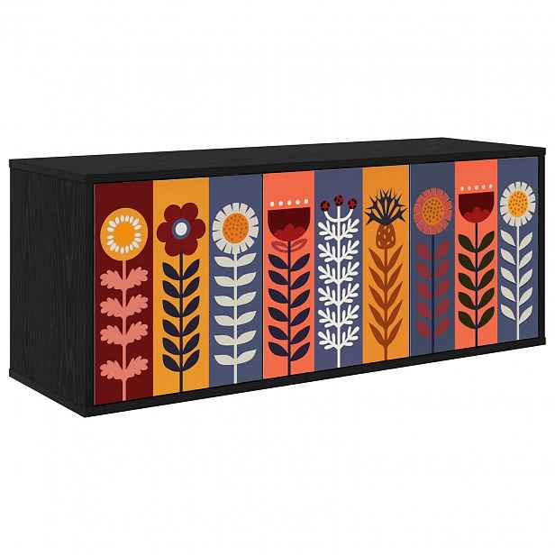 vidaXL Nástěnná TV skříň ESSEN 102 x 33 x 40 cm Černý dub