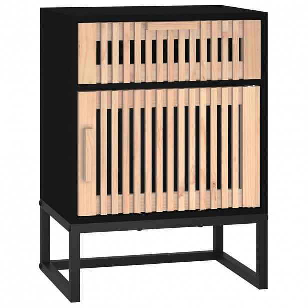 vidaXL Noční stolek černý 40 x 30 x 55,5 cm kompozitní dřevo a železo