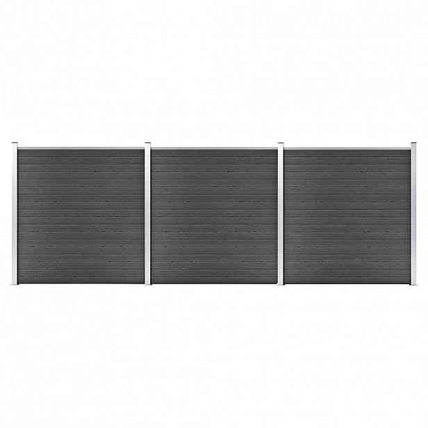 vidaXL Set plotových dílců WPC 526 x 186 cm černý