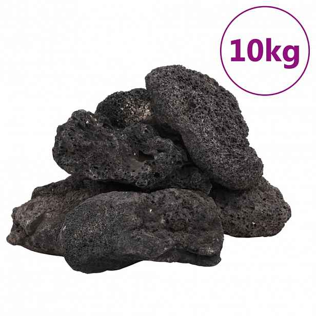 vidaXL Sopečné kameny 10 kg černé 10–30 cm